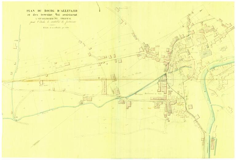 Plan du bourg d'Allevard et des terrains qui avoisinent l'Établissement thermal