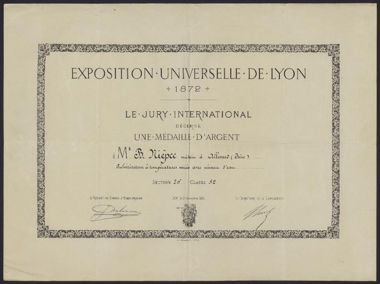 Médaille d'argent de l'Exposition Universelle de 1872