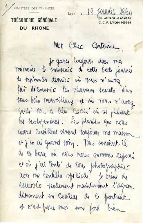 Lettre adressée à Antoine Cros