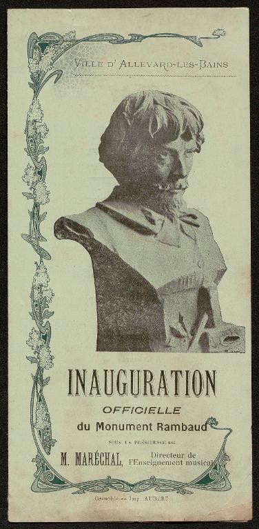 Programme de l'inauguration officielle du Monument Raumbaud