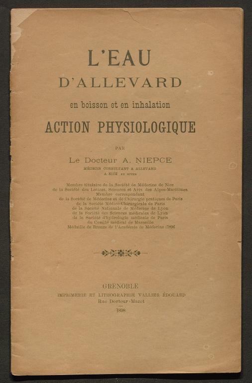 L'eau d'Allevard en boisson et en inhalation : action physiologique