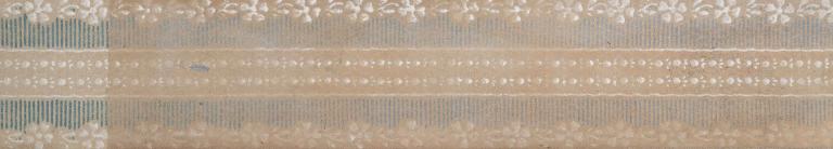 Galon de lignes bleues et fleurs blanches