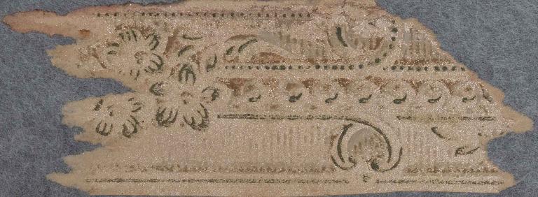 Galon de fleurs vertes sur fond beige