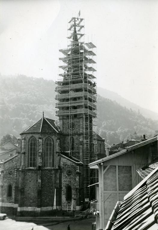 Travaux sur le clocher de l'église d'Allevard