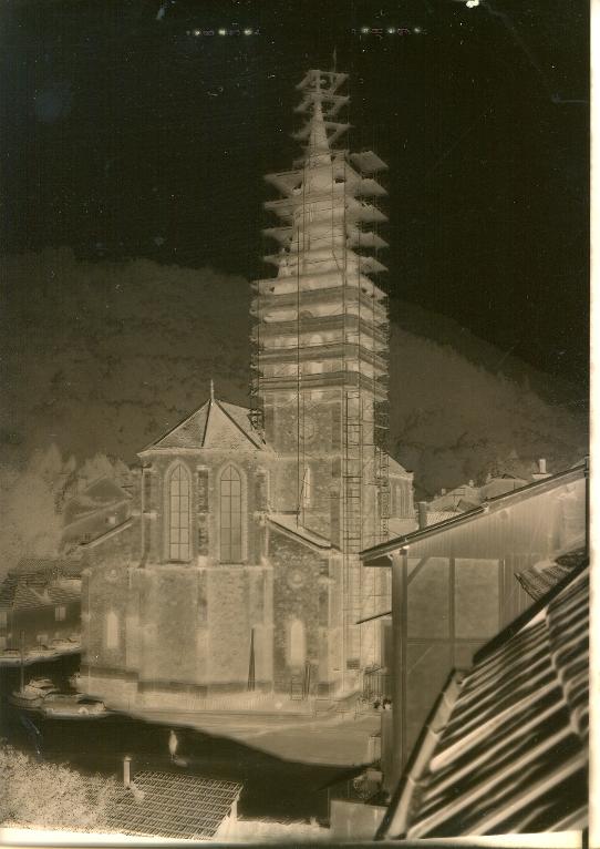 Travaux sur le clocher de l'église d'Allevard