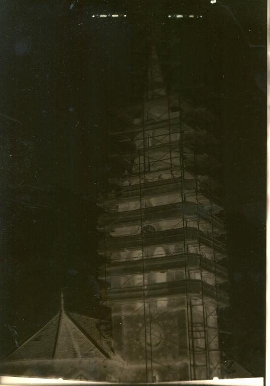 Travaux sur le clocher de l'église d'Allevard