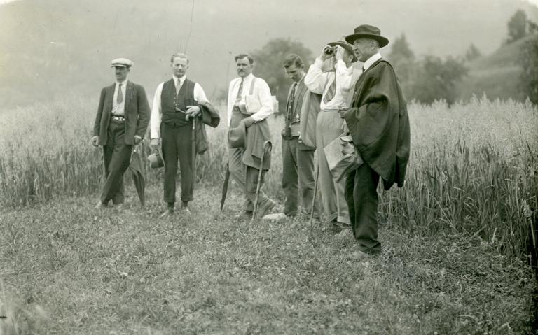 Groupe d'hommes dans un champ