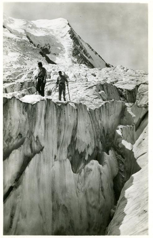 Chamonix, Crevasses sur les glaciers du Mont-Blanc