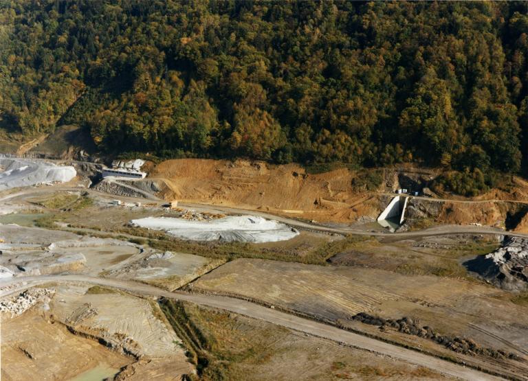 Chantier de l'aménagement de la STEP Arc-Isère : le site du bassin du Flumet