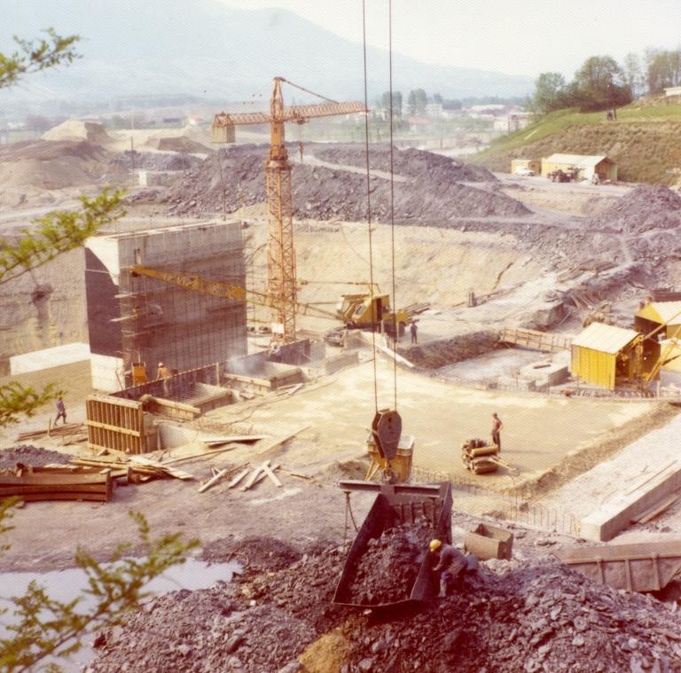 Chantier de l'aménagement de la STEP Arc-Isère : le site du bassin du Flumet