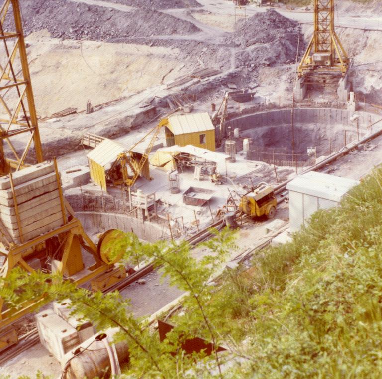 Chantier de l'aménagement de la STEP Arc-Isère : puits de la centrale du Cheylas