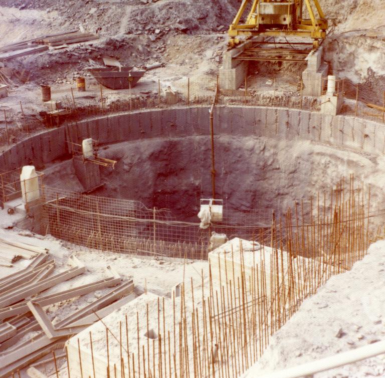 Chantier de l'aménagement de la STEP Arc-Isère : puits de la centrale du Cheylas
