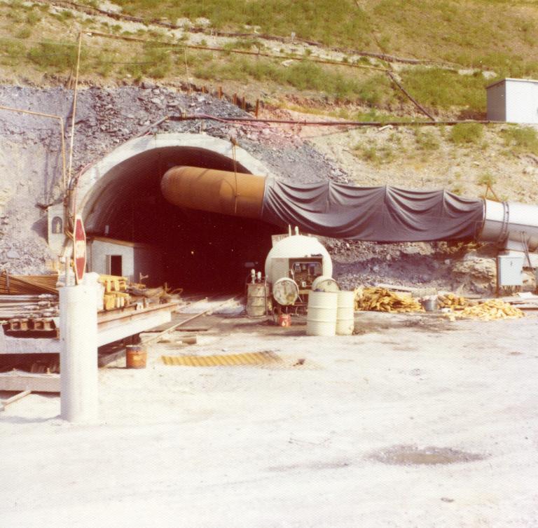Chantier de l'aménagement de la STEP Arc-Isère : le tunnel sur le site du bassin du Flumet