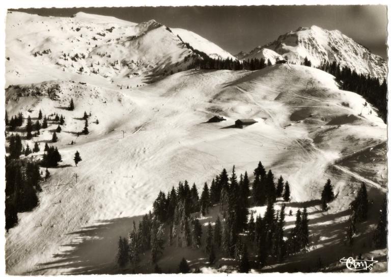 Le Collet d'Allevard : vue aérienne des pistes de Fontaine-Terre