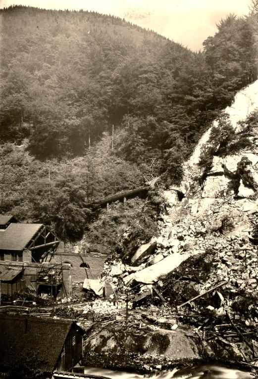 Éboulement à l'usine de la gorge