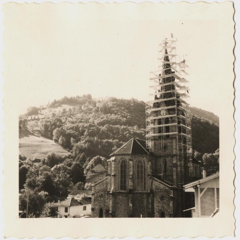 Travaux sur le clocher de l'église d'Allevard