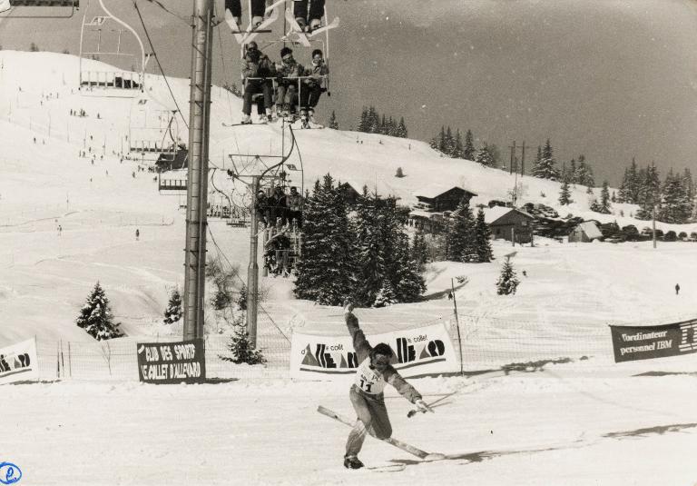 Le Collet d'Allevard en hiver : chute à skis