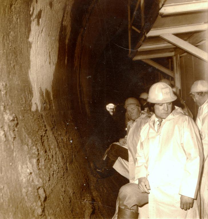 Chantier de l'aménagement de la STEP Arc-Isère : visite de la galerie sous Belledonne