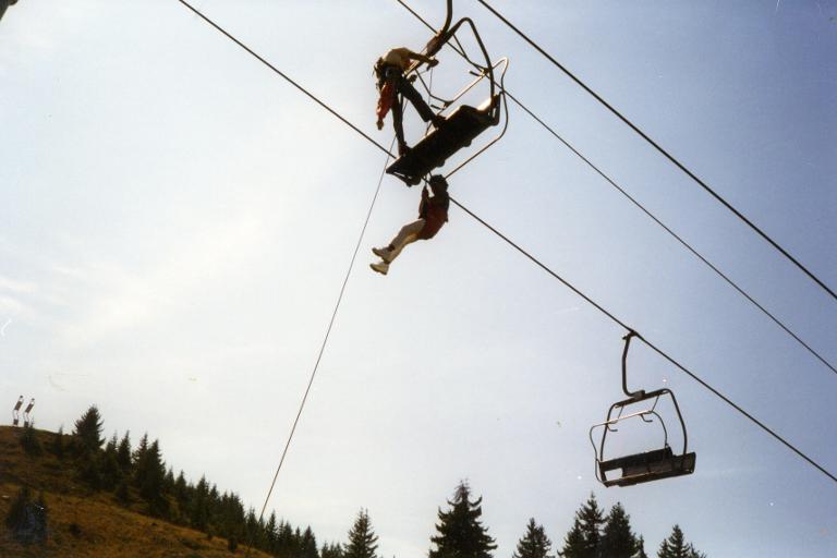 Exercice d'évacuation sur un télésiège au Collet d'Allevard