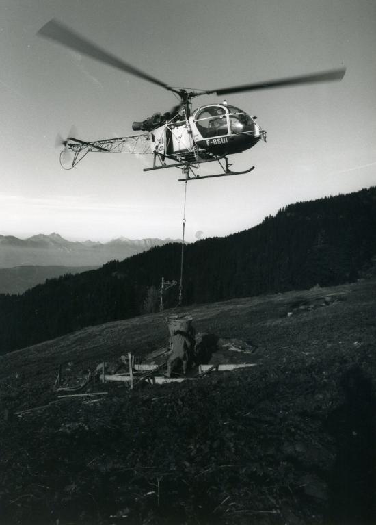 Chantier du télésiège de Grand-Paul : Fondation des pylônes