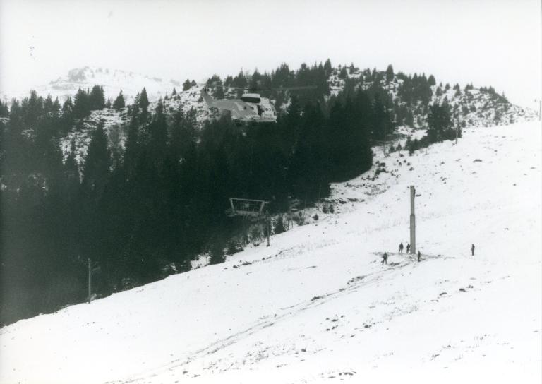 Chantier du télésiège de Grand-Paul : transport de matériel