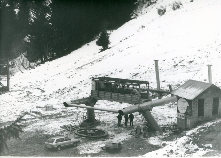Chantier du télésiège de Grand-Paul : la gare de départ