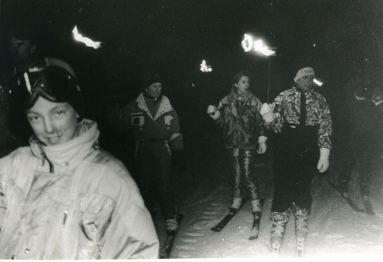 Ski nocturne au Collet d'Allevard : descente au flambeau