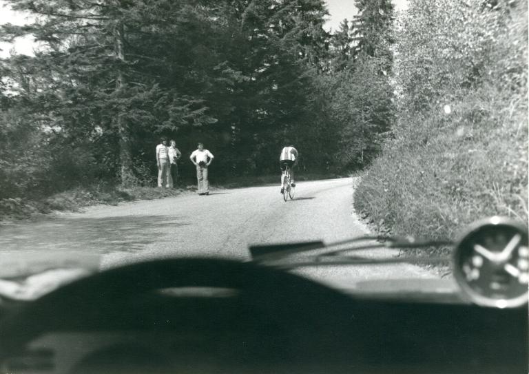 Coureur du Critérium du Dauphiné Libéré sur la route du Collet