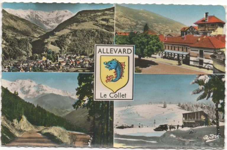 Allevard-les-Bains et le Collet : Vue générale, établissement thermal, route et station du Collet