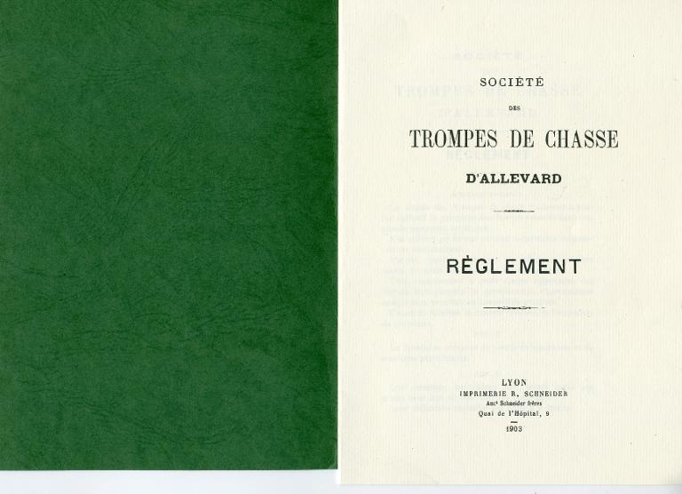 Règlement de la Société des Trompes de chasse d’Allevard