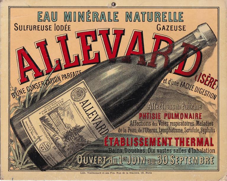 Eau minérale naturelle, sulfureuse iodée gazeuse d'Allevard